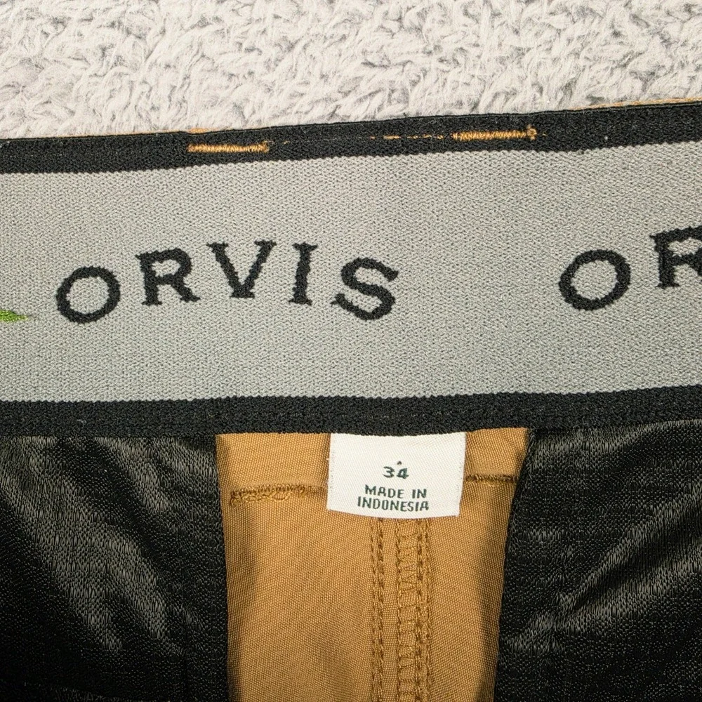 Orvis Cargo Shorts Mens 34 Grey Tan Lot of 2 Stretch Hiking Outdoor Utility Belt